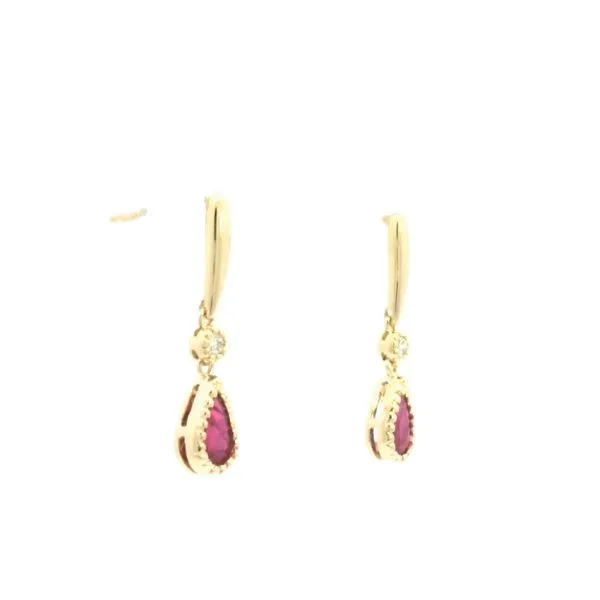 Ruby and Diamond Earrings Image 3 Bryan Jewelry Prattville, AL