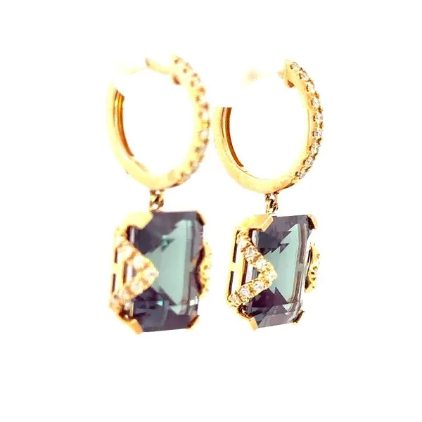 Created Alexandrite & Diamond Earrings in 14ky Image 3 Bryan Jewelry Prattville, AL