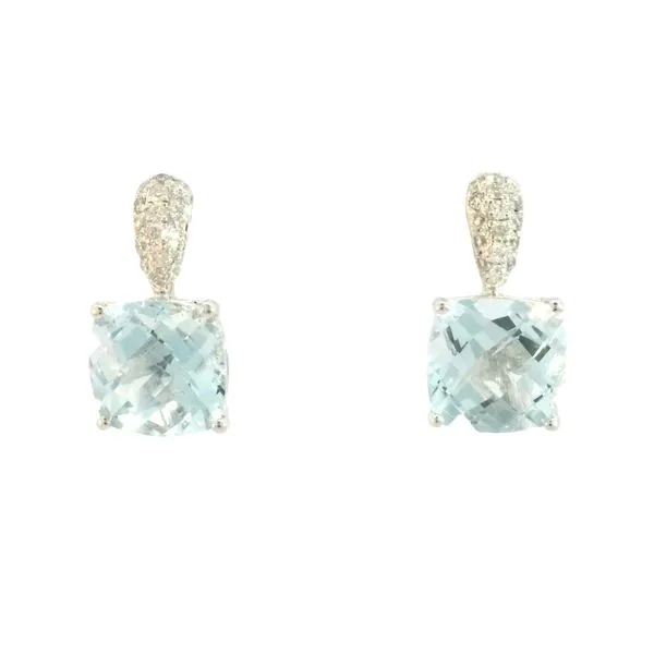 Aquamarine & Diamond Earrings in 14kw Bryan Jewelry Prattville, AL