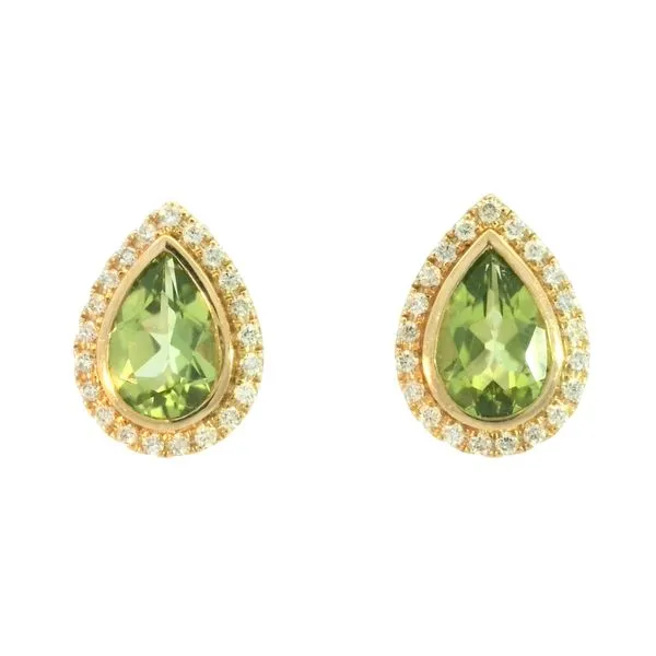 Peridot & Diamond Earrings in 14ky Bryan Jewelry Prattville, AL