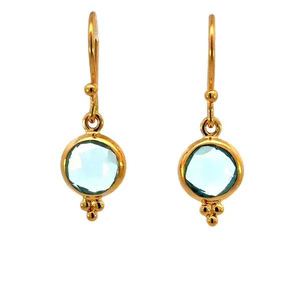 Yellow Vermeil Blue Topaz Dangle Earrings Bryan Jewelry Prattville, AL