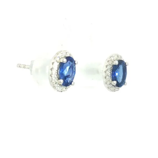 Sapphire and Diamond earrings in 18kw Image 2 Bryan Jewelry Prattville, AL