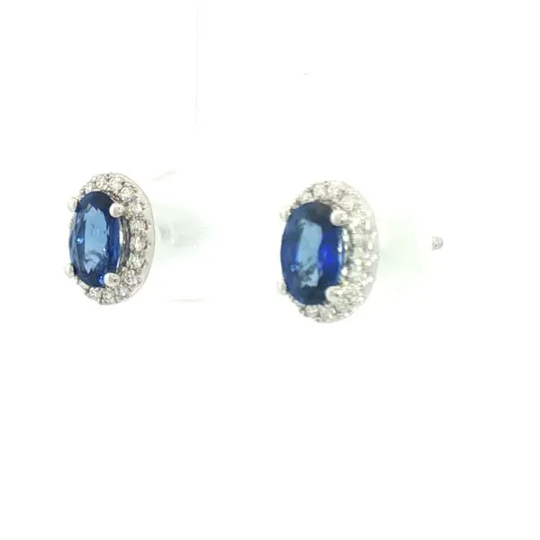 Sapphire and Diamond earrings in 18kw Image 3 Bryan Jewelry Prattville, AL