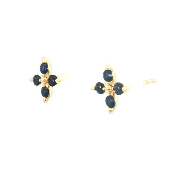 14k Yellow Gold Sapphire Stud Earrings – 1/2ctw Image 2 Bryan Jewelry Prattville, AL