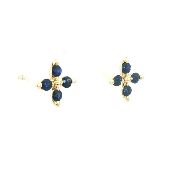 14k Yellow Gold Sapphire Stud Earrings – 1/2ctw Image 3 Bryan Jewelry Prattville, AL