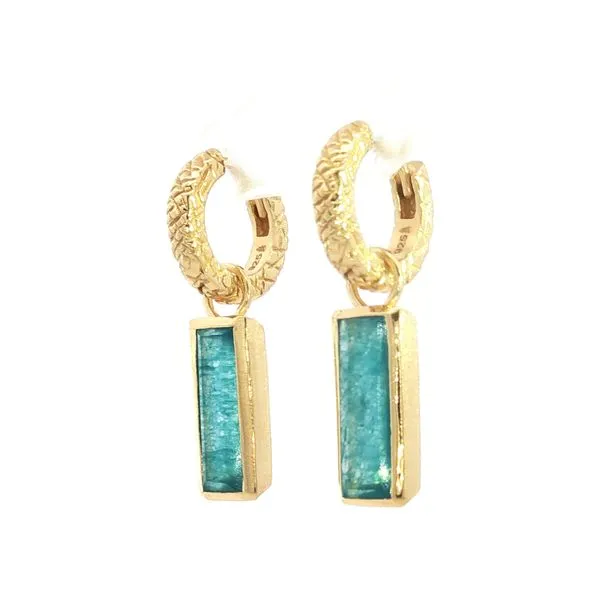 Hoop earrings with Apatite in 18k gold plated sterling silver Image 3 Bryan Jewelry Prattville, AL