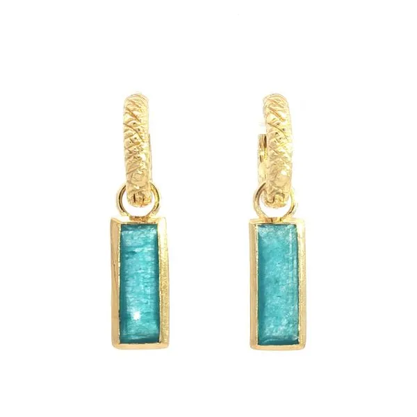 Hoop earrings with Apatite in 18k gold plated sterling silver Bryan Jewelry Prattville, AL