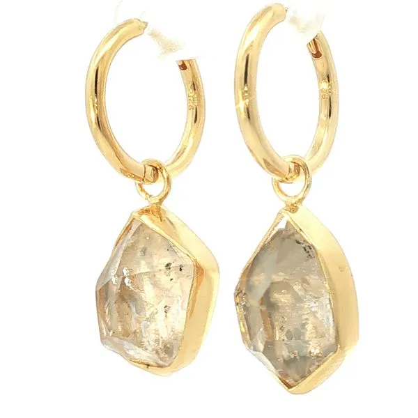 HERKIMER Silver Earrings. 18k Gold Plating Image 2 Bryan Jewelry Prattville, AL