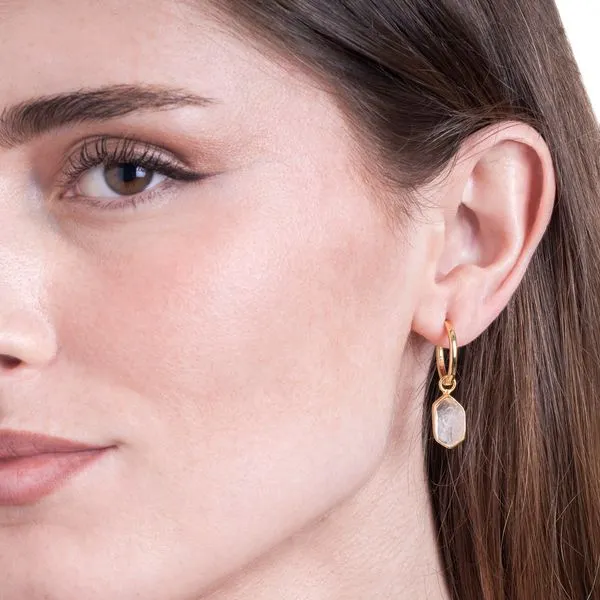HERKIMER Silver Earrings. 18k Gold Plating Image 4 Bryan Jewelry Prattville, AL