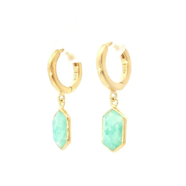 GEO Silver Earrings. 18k Gold Plating Image 2 Bryan Jewelry Prattville, AL