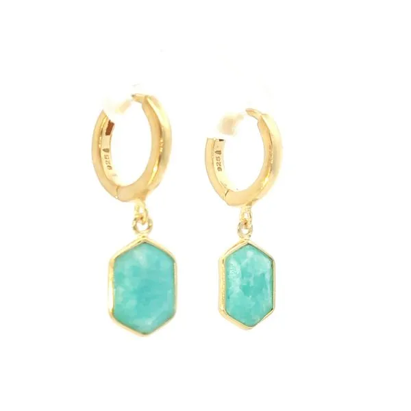 GEO Silver Earrings. 18k Gold Plating Image 3 Bryan Jewelry Prattville, AL