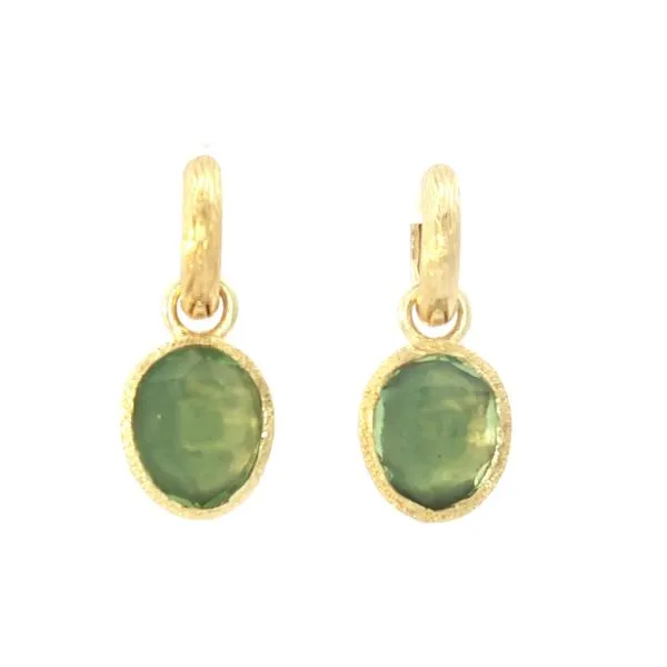 Green Amethyst Hoop Earrings with 18k Gold Plating Bryan Jewelry Prattville, AL