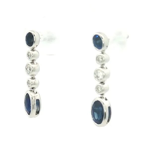 Diamond & Sapphire Earrings Image 3 Bryan Jewelry Prattville, AL