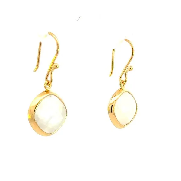 Rainbow Moonstone yellow vermeil dangle earrings Image 4 Bryan Jewelry Prattville, AL