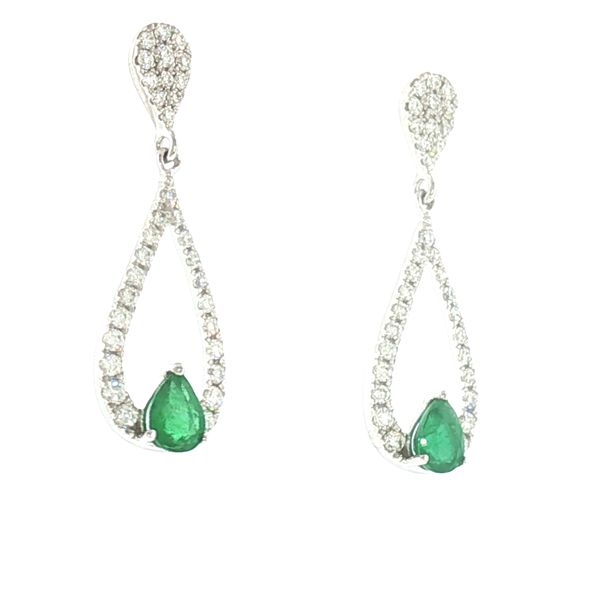 Elegant Radiance: Emerald & Diamond Drop Earrings Image 2 Bryan Jewelry Prattville, AL