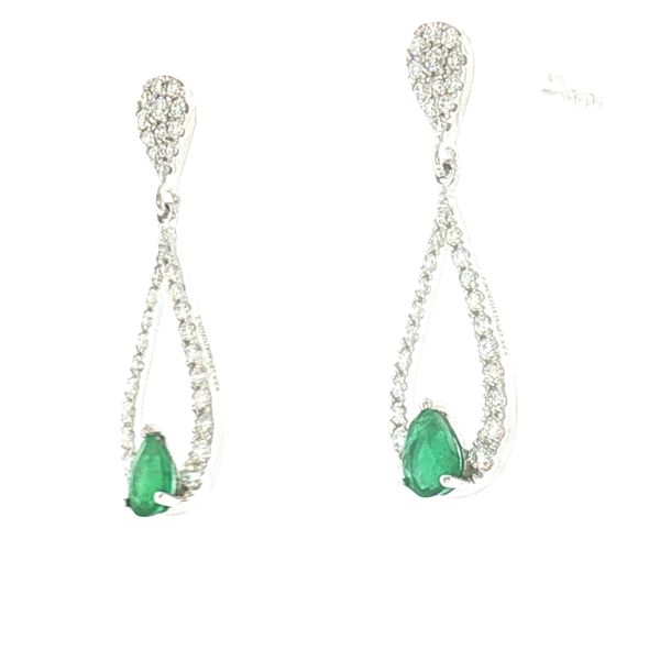 Elegant Radiance: Emerald & Diamond Drop Earrings Image 3 Bryan Jewelry Prattville, AL