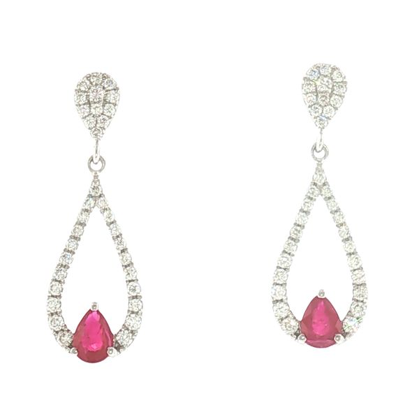 Elegant Radiance: Ruby & Diamond Drop Earrings Bryan Jewelry Prattville, AL