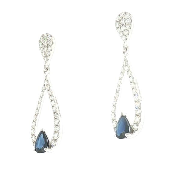 Elegant Radiance: sapphire & Diamond Drop Earrings Image 3 Bryan Jewelry Prattville, AL