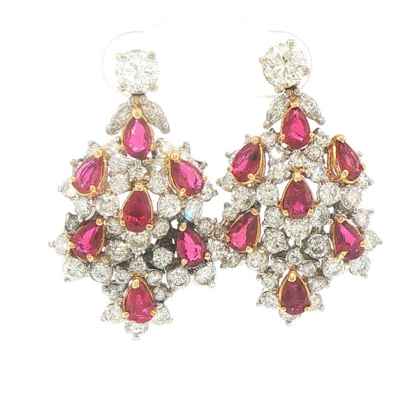 Estate Ruby & Diamond Statement Earrings Bryan Jewelry Prattville, AL
