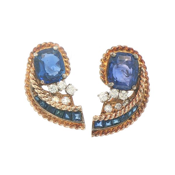 Sapphire Ribbon Estate Earrings Bryan Jewelry Prattville, AL