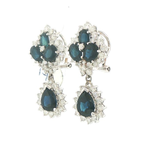Estate Sapphire Drop Earrings Image 3 Bryan Jewelry Prattville, AL