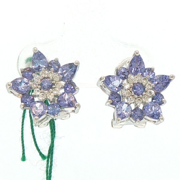 Tanzanite Cluster Estate Earrings Bryan Jewelry Prattville, AL