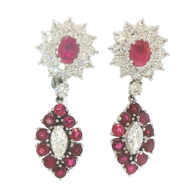 Burma Ruby & Diamond Estate Earrings Bryan Jewelry Prattville, AL