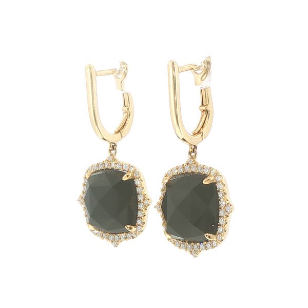 Doves by Doron Paloma Black Onyx & Diamond Earrings in 18K Yellow Gold Image 3 Bryan Jewelry Prattville, AL