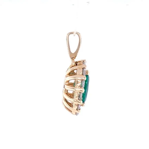 Elegant Emerald & Diamond Pendant Image 2 Bryan Jewelry Prattville, AL