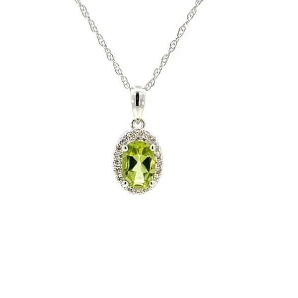 Oval Peridot & Diamond Halo Pendant Bryan Jewelry Prattville, AL