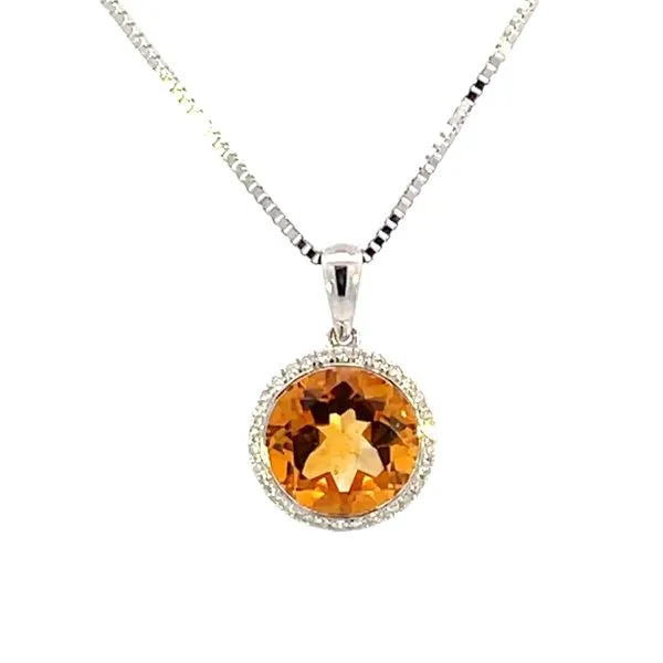 9mm Citrine Halo Pendant-14kw Bryan Jewelry Prattville, AL