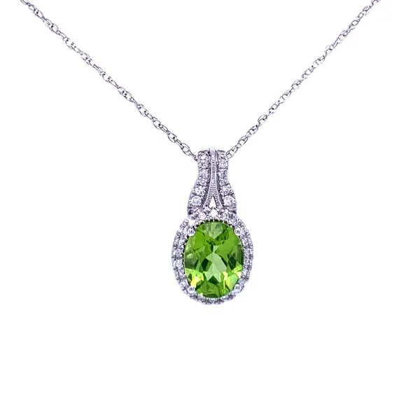 Lavish & Refreshing Peridot Pendant in 14kw Image 2 Bryan Jewelry Prattville, AL