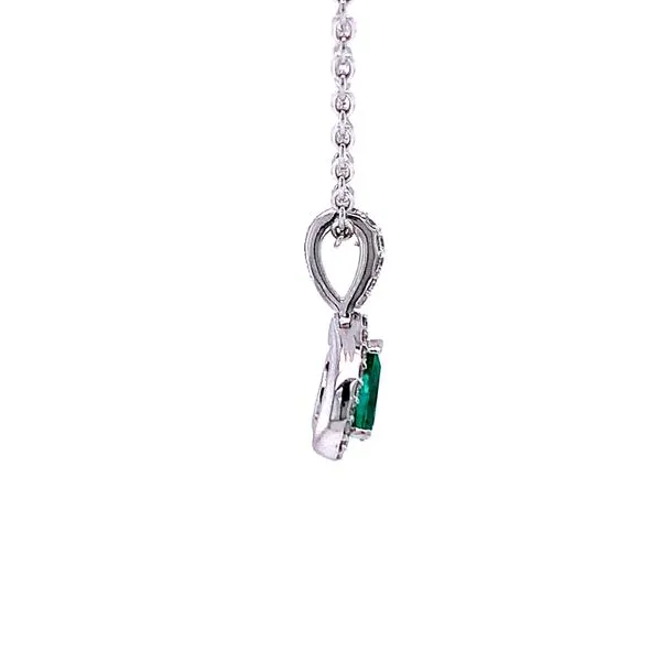 Pear Shaped Emerald & Diamond Pendant in 14kw Image 2 Bryan Jewelry Prattville, AL