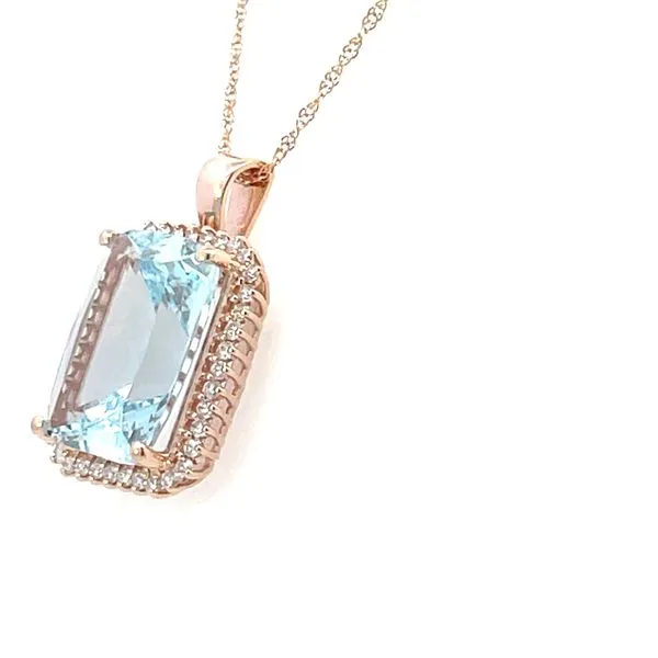 Aquamarine and diamond pendant-14kr-12.50 carat aqua-.50ctw dia-6.5 grams Image 2 Bryan Jewelry Prattville, AL
