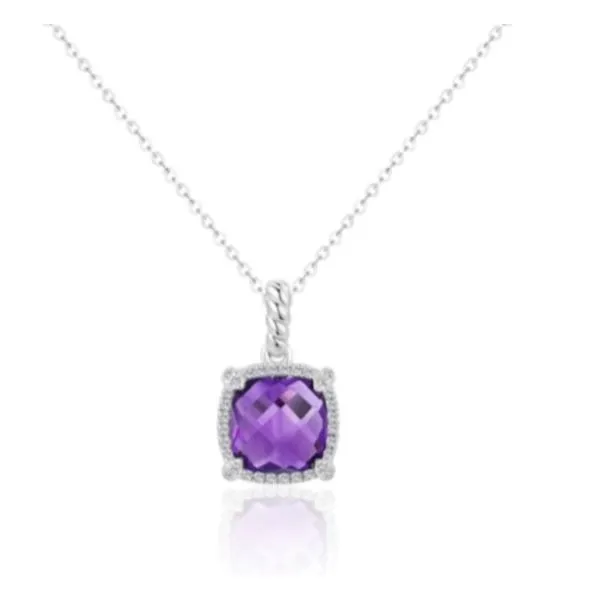 Amethyst & diamond pendant-14kw Bryan Jewelry Prattville, AL