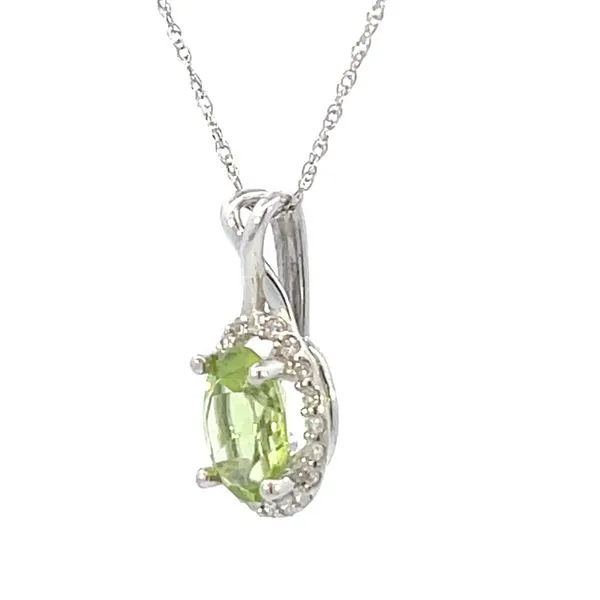 Peridot & diamond pendant 14kw- 18 inches Image 2 Bryan Jewelry Prattville, AL