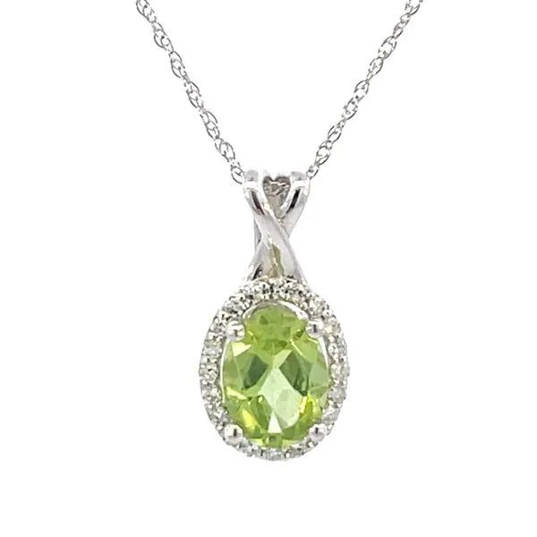 Peridot & diamond pendant 14kw- 18 inches Bryan Jewelry Prattville, AL