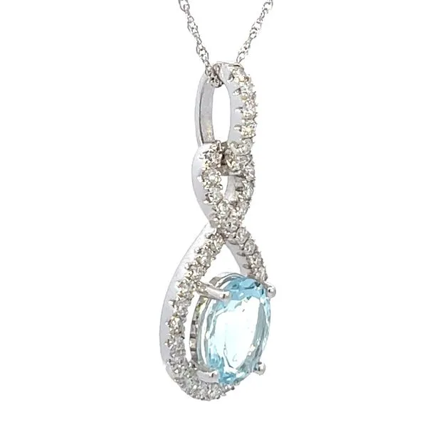 Aquamarine & diamond pendant-14kw Image 2 Bryan Jewelry Prattville, AL