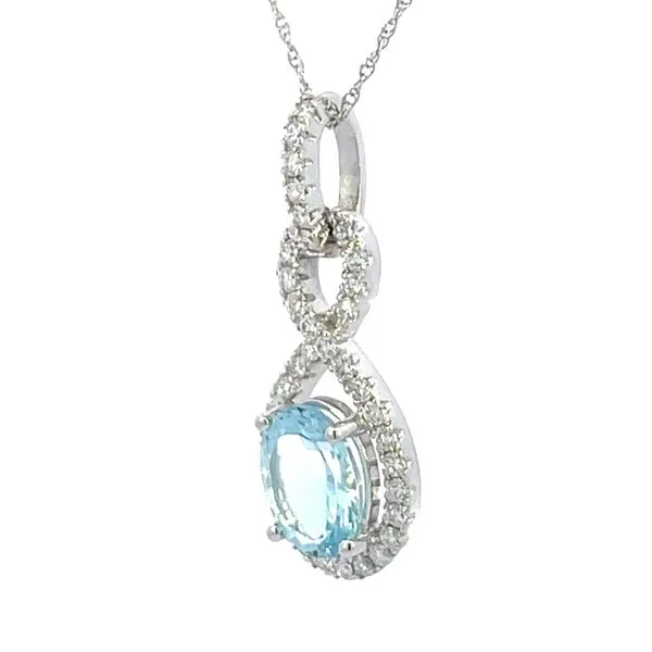 Aquamarine & diamond pendant-14kw Image 3 Bryan Jewelry Prattville, AL