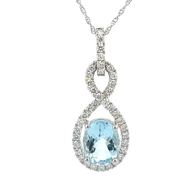 Aquamarine & diamond pendant-14kw Bryan Jewelry Prattville, AL