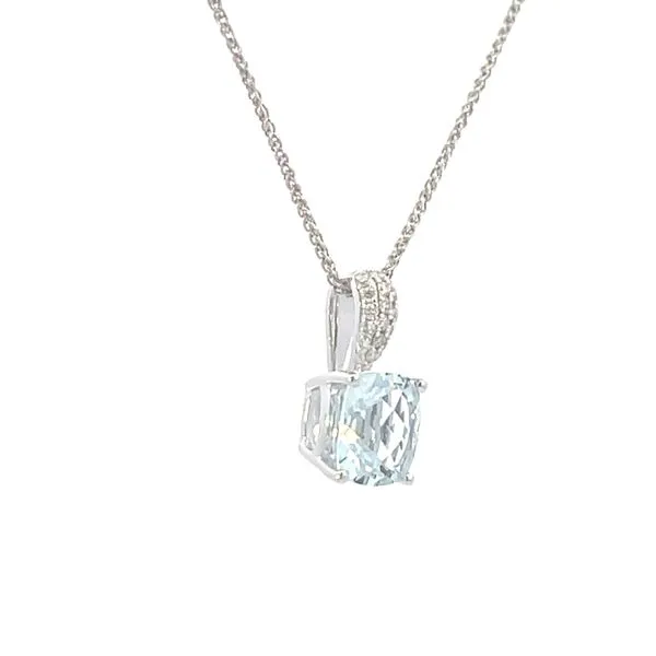Aquamarine & diamond pendant-14kw Image 2 Bryan Jewelry Prattville, AL