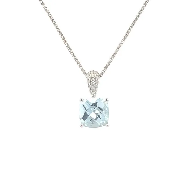 Aquamarine & diamond pendant-14kw Bryan Jewelry Prattville, AL