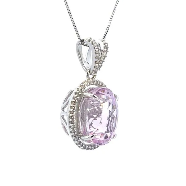 Kunzite & diamond pendant-14kw Image 2 Bryan Jewelry Prattville, AL