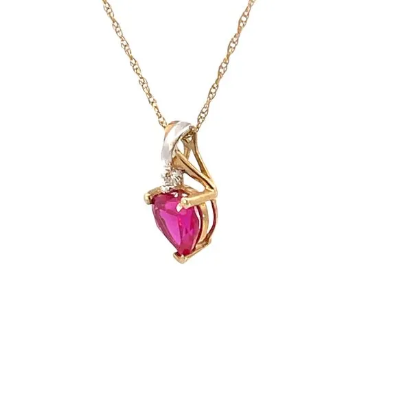 Previously Loved heart shaped synthetic ruby pendant Image 2 Bryan Jewelry Prattville, AL