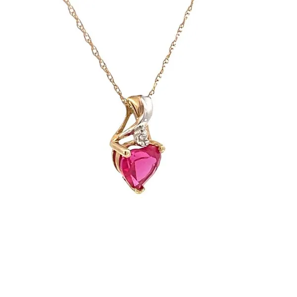 Previously Loved heart shaped synthetic ruby pendant Image 3 Bryan Jewelry Prattville, AL