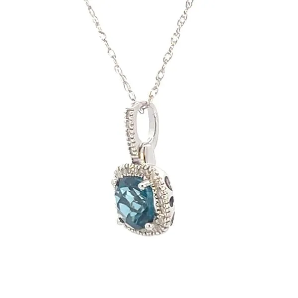 London Blue Topaz & Diamond Pendant Image 2 Bryan Jewelry Prattville, AL