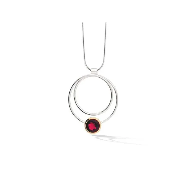 Double Circle Gemstone Pendant-Garnet Bryan Jewelry Prattville, AL