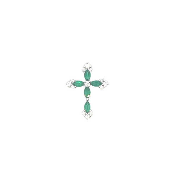 18kw Emerald & Diamond Cross Bryan Jewelry Prattville, AL