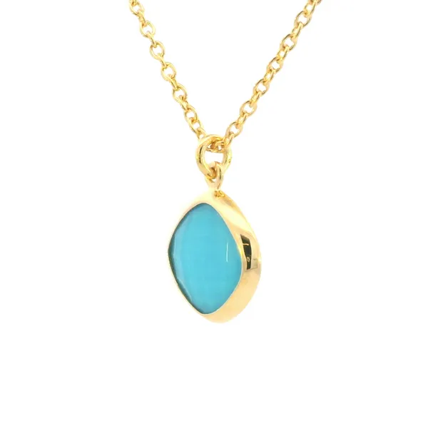 Turquoise yellow vermeil bezel set pendant Image 2 Bryan Jewelry Prattville, AL