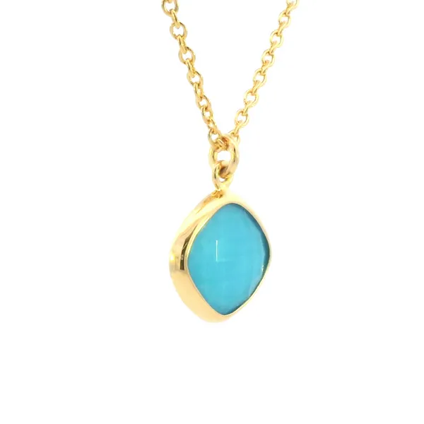 Turquoise yellow vermeil bezel set pendant Image 4 Bryan Jewelry Prattville, AL